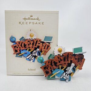 Hallmark School Excellent Christmas Tree Ornament & Magnet Orange 2006